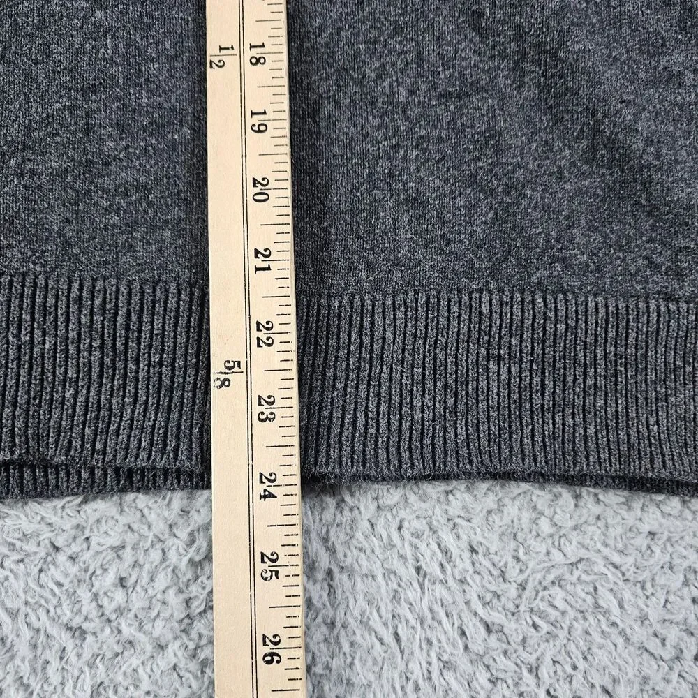 J Crew Sweater Mens Medium Gray Cashmere Cotton Blend Pullover V Neck Japan